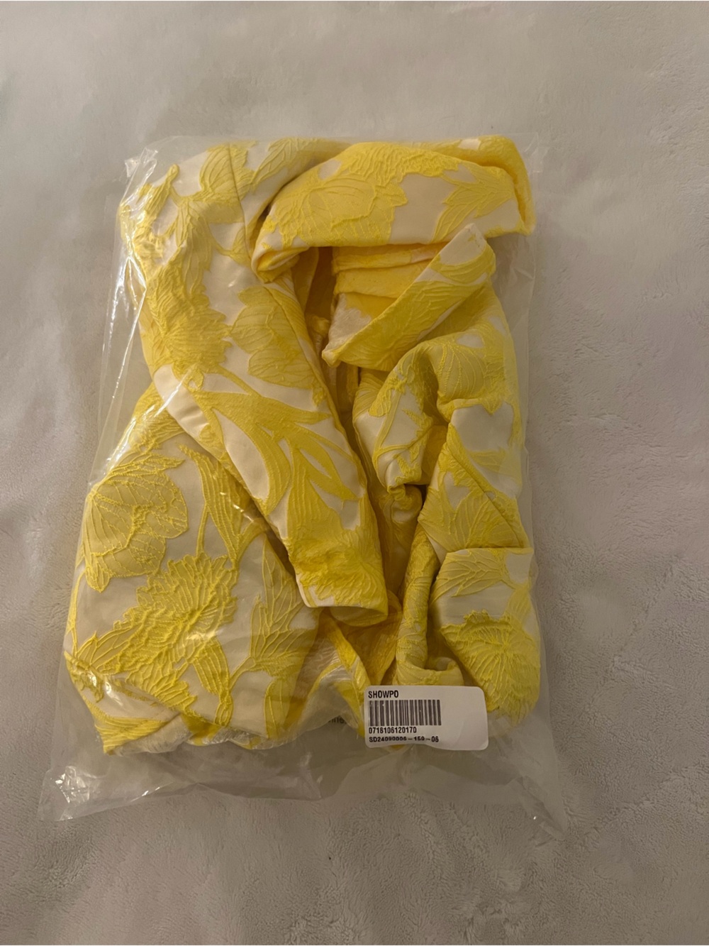 NWT Showpo Amalie the Label Frederika Strapless Ruffle Jacquard Mini Dress - Picture 3 of 4